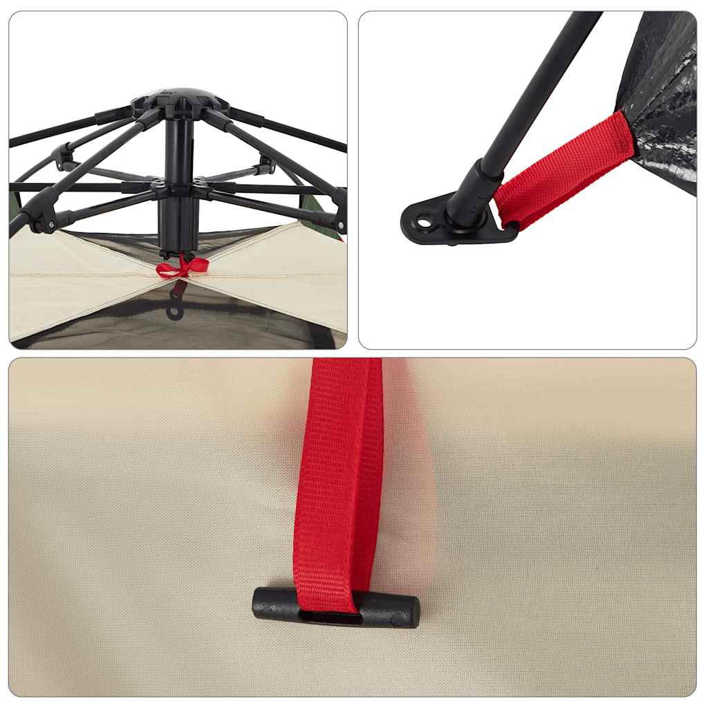 vidaXL Σκηνή Κάμπινγκ με Καμπίνα 4 Ατόμων Ταχείας Απελ. Πράσινη