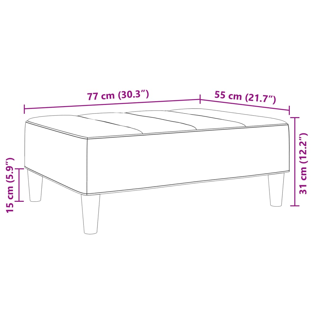 vidaXL Υποπόδιο Σκούρο Γκρι 77x55x31 εκ. Βελούδινο