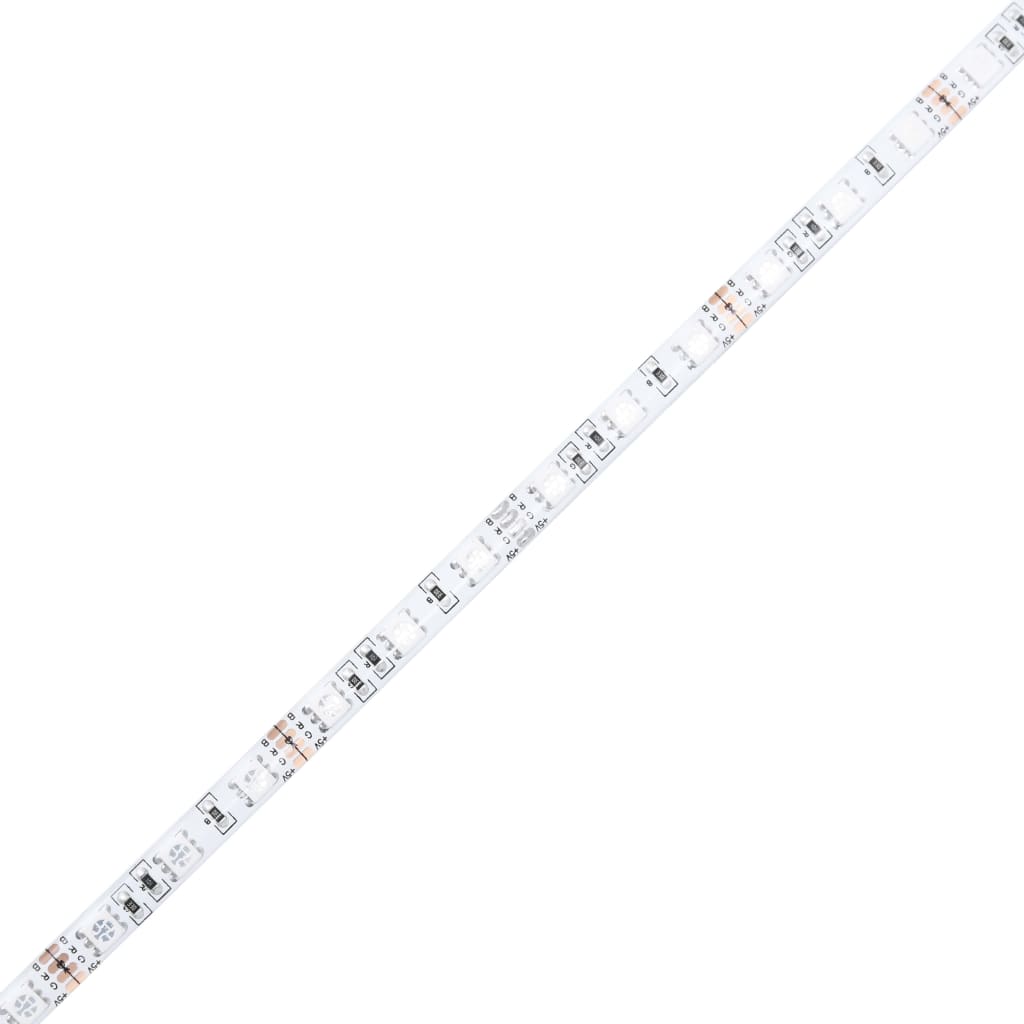 vidaXL Πλαίσιο Κρεβατιού με LED Λευκό 140x190 εκ Επεξεργ. Ξύλο