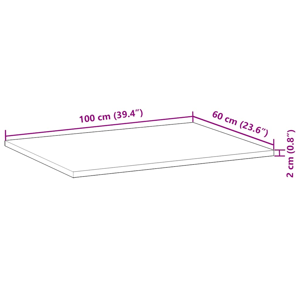 vidaXL Επιφάνεια Τραπεζιού Φιν. Λαδιού 100x60x2 εκ. Μασίφ Ξύλο Ακακίας
