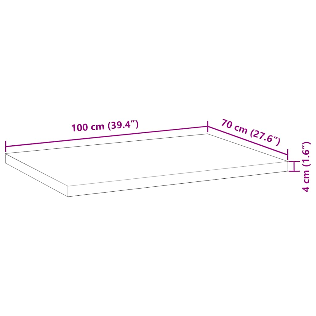 vidaXL Επιφάνεια Τραπεζιού Φιν. Λαδιού 100x70x4 εκ. Μασίφ Ξύλο Ακακίας