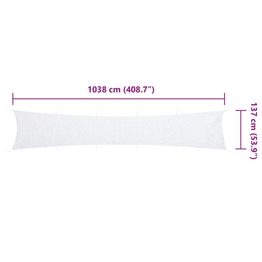 vidaXL Δίχτυ Σκίασης Παραλλαγής Λευκό 1038x137 εκ. με Σάκο Αποθήκευσης