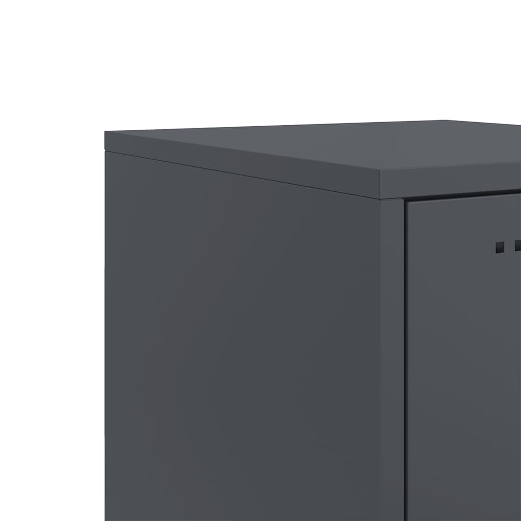 vidaXL Κομοδίνο Ανθρακί 36x39x78 εκ. από Χάλυβα