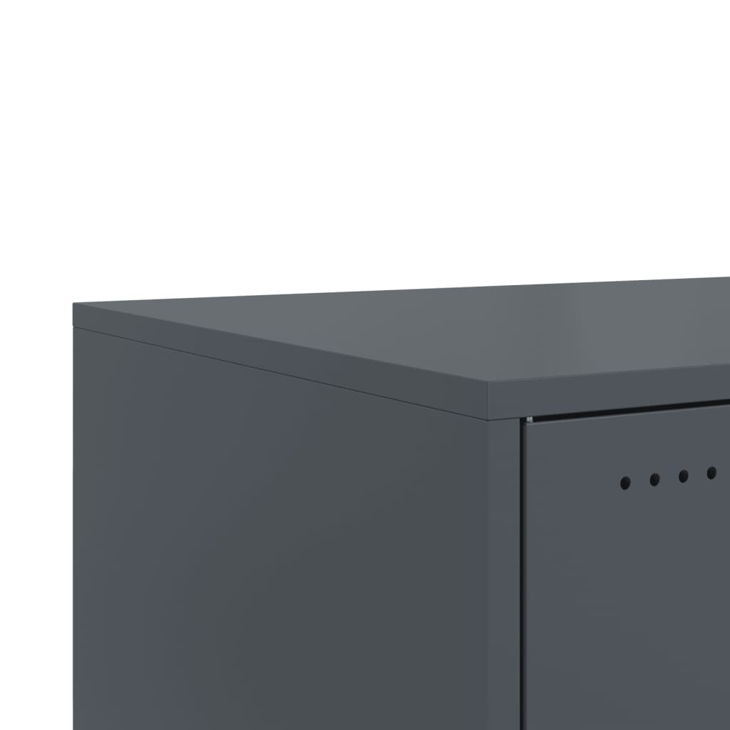 vidaXL Τραπέζι Κήπου Ανθρακί 68x50x43,5 εκ. Ατσάλινο