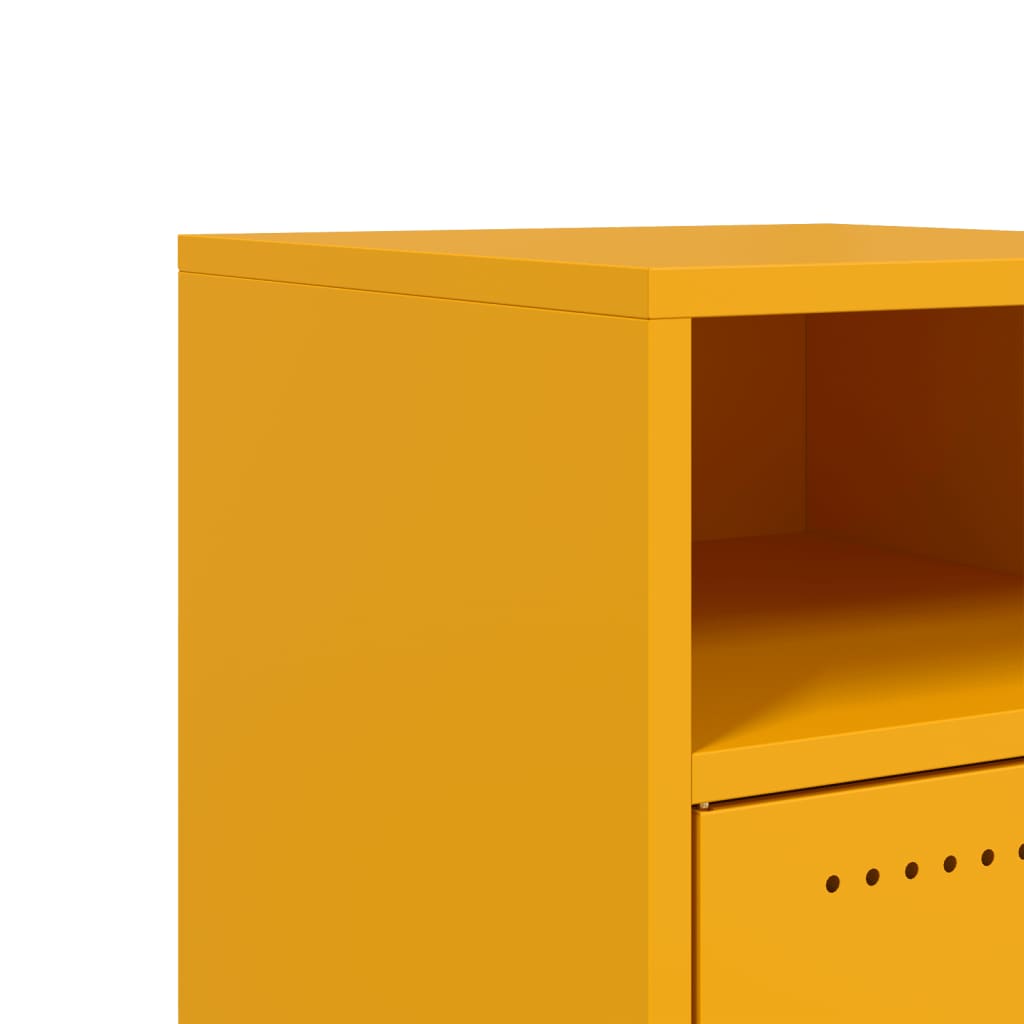vidaXL Κομοδίνο Μουσταρδί 36x39x59 εκ. από Χάλυβα