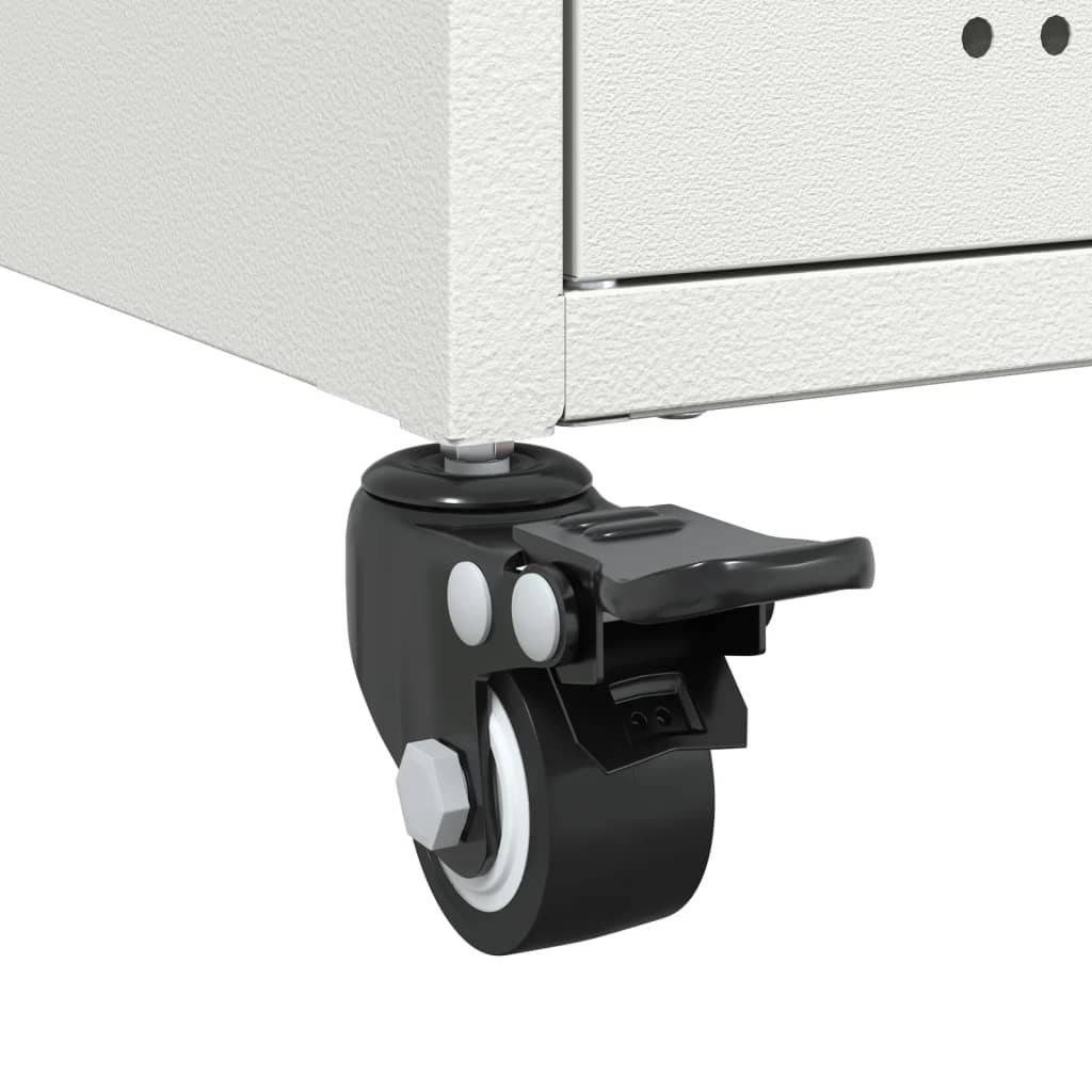 vidaXL Κομοδίνο Λευκό 36x39x59 εκ. από Χάλυβα