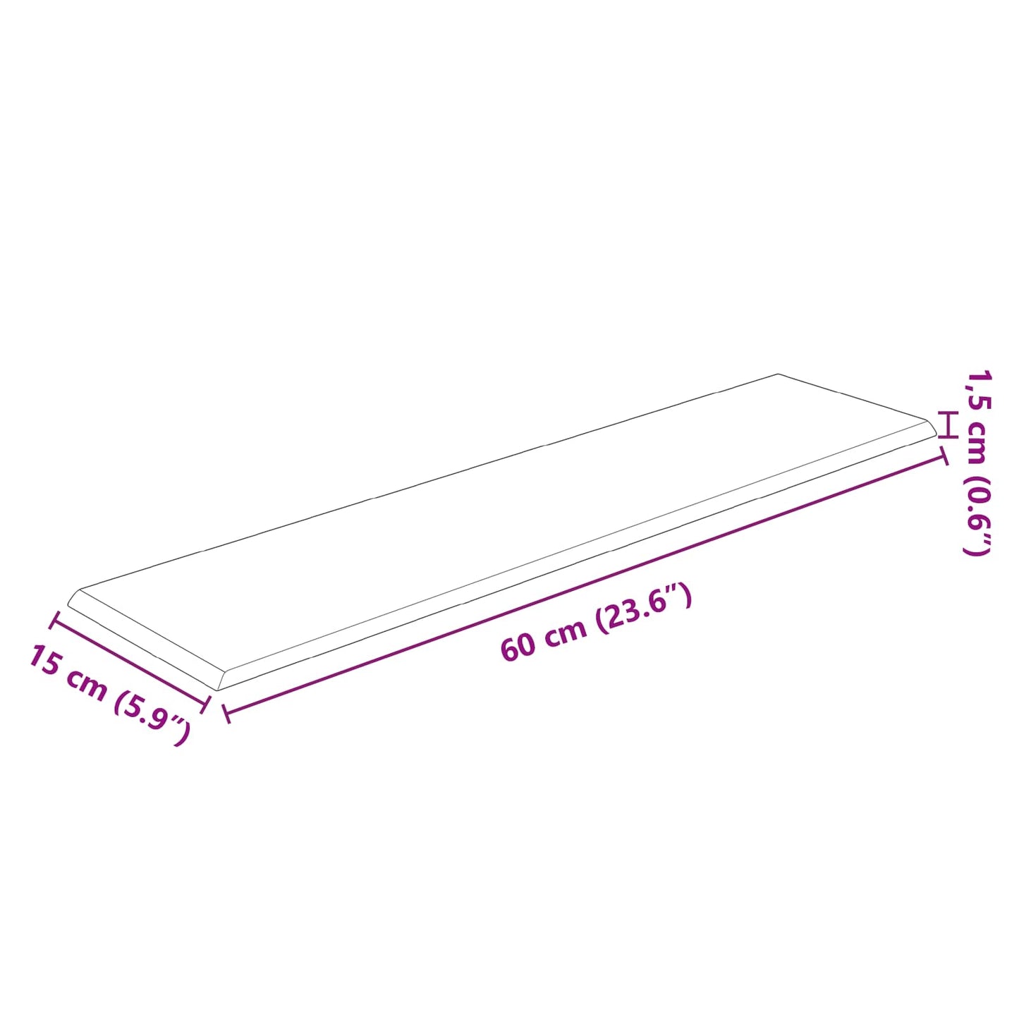 vidaXL Κεφαλάρι Τοίχου 12 pcs 60 x 15 cm Καπουτσίνο ύφασμα