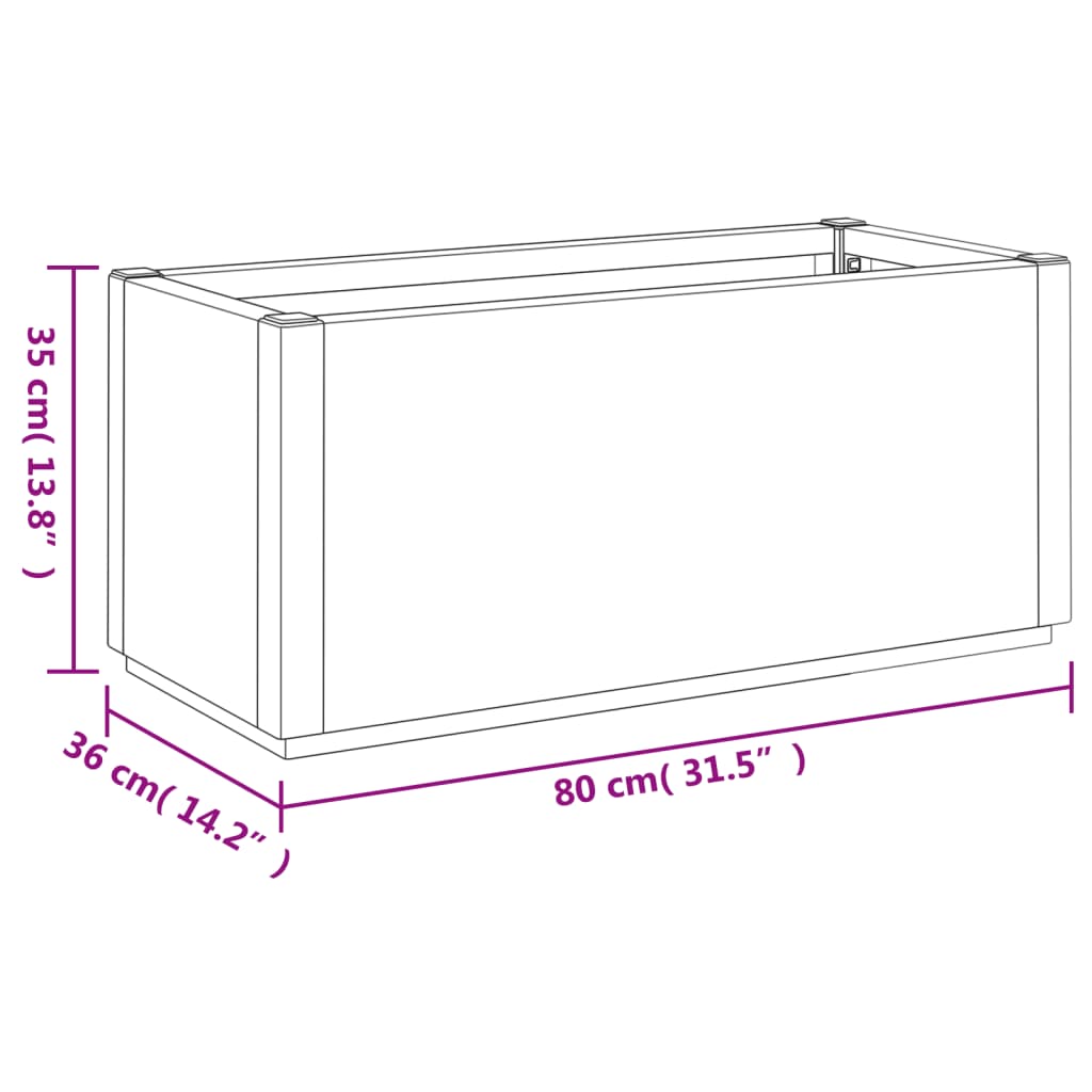 vidaXL Ζαρντινιέρα Κήπου Ανοιχτό Καφέ 80x36x35 εκ. Πολυπροπυλένιο