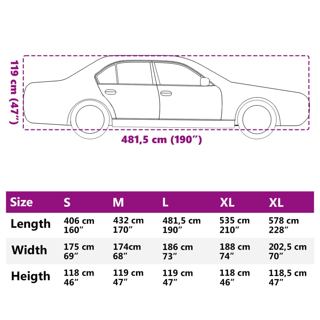 vidaXL Κουκούλα Αυτοκινήτου Sedan Προστασίας από Χαλάζι Γκρι/Ασημί L