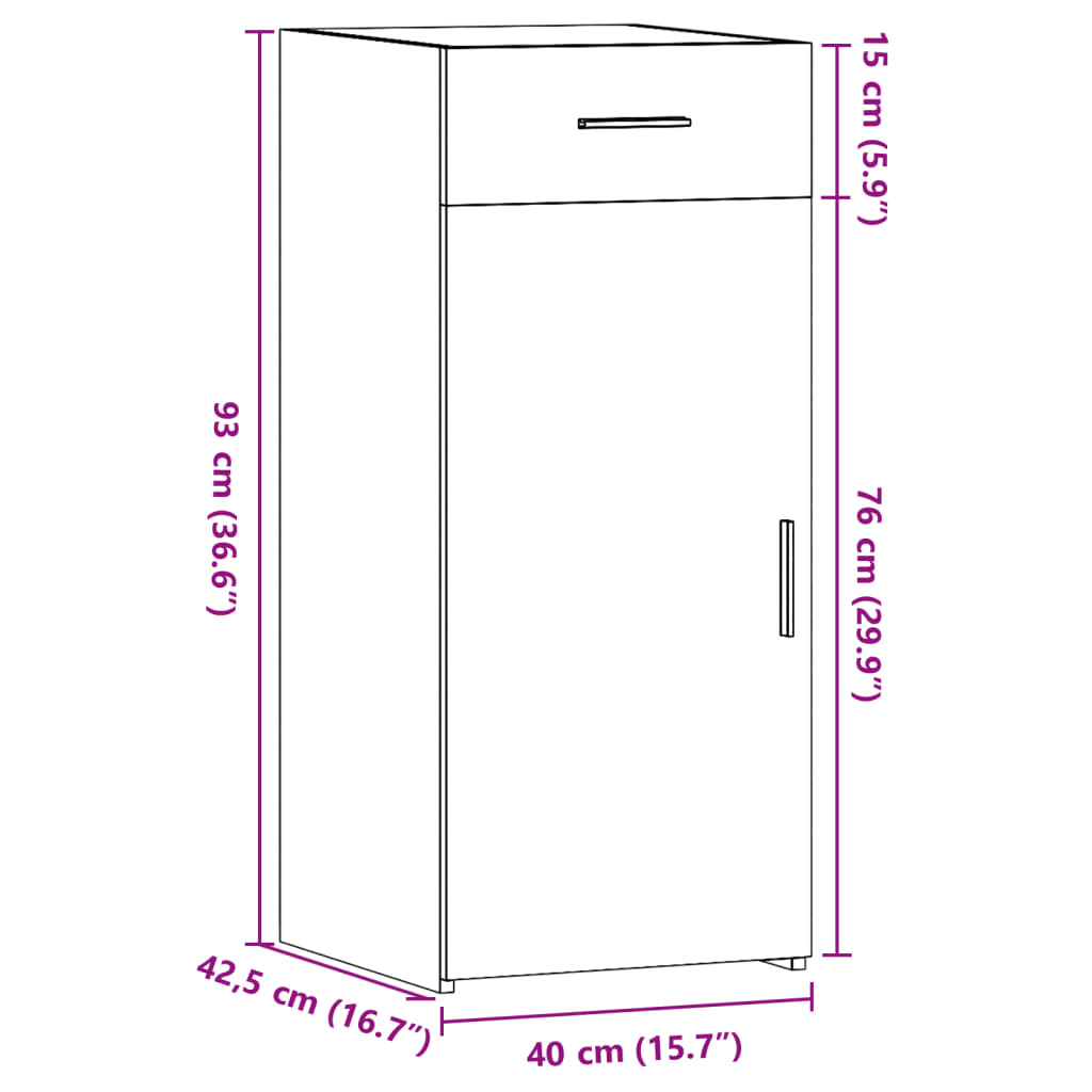 vidaXL Ντουλάπι Sonoma Δρυς 40x42,5x93 εκ. από Επεξεργασμένο Ξύλο