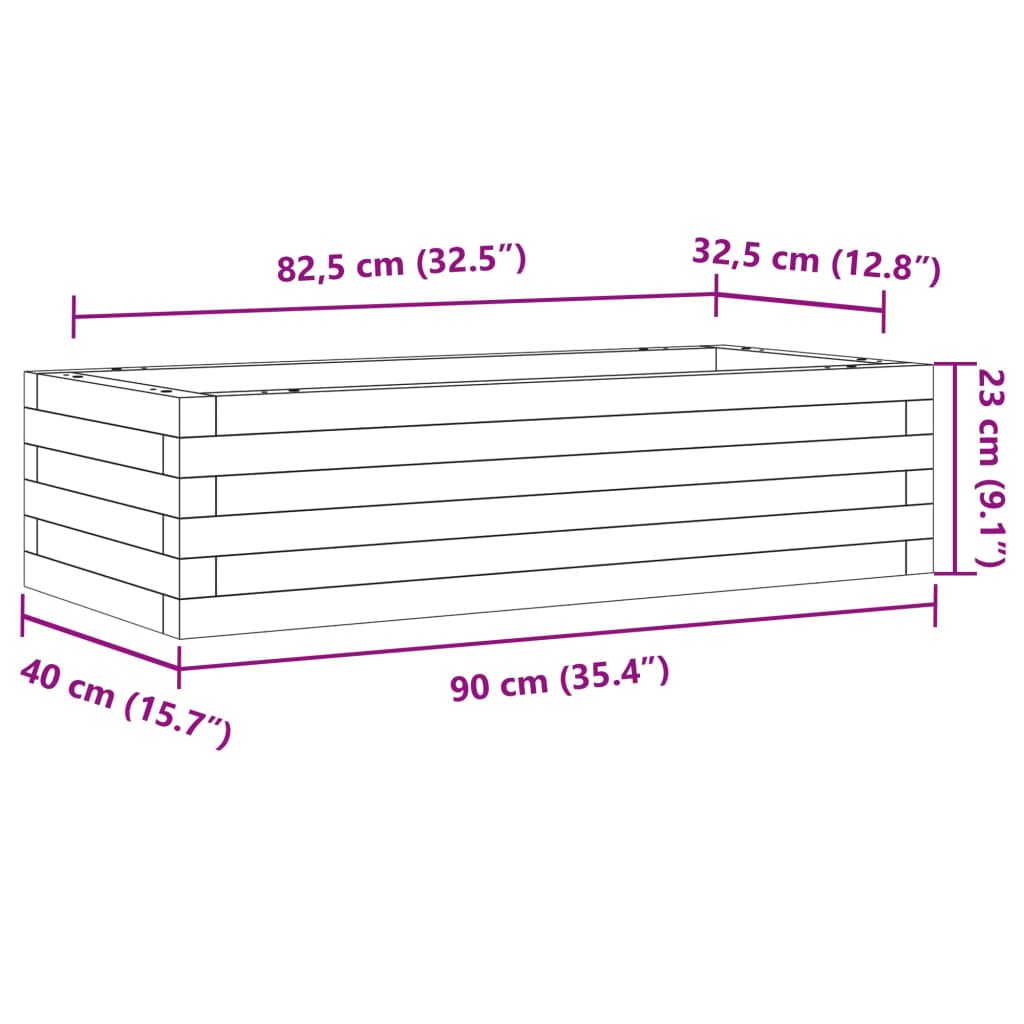 vidaXL Ζαρντινιέρα Κήπου 90x40x23 εκ. από Εμποτισμένο Ξύλο Πεύκου