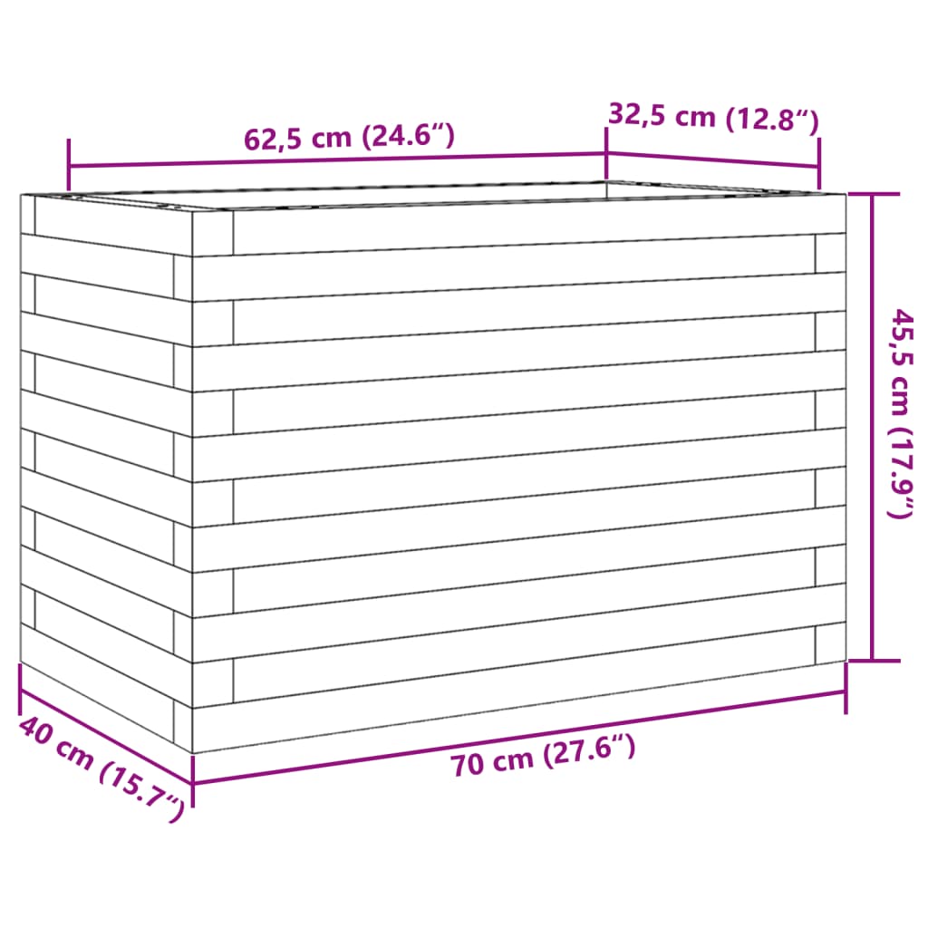 vidaXL Ζαρντινιέρα Κήπου 70x40x45,5 εκ. από Εμποτισμένο Ξύλο Πεύκου