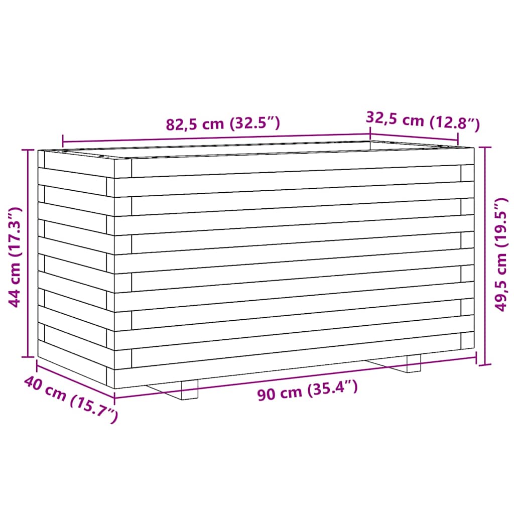 vidaXL Ζαρντινιέρα Κήπου 90x40x49,5 εκ. από Εμποτισμένο Ξύλο Πεύκου