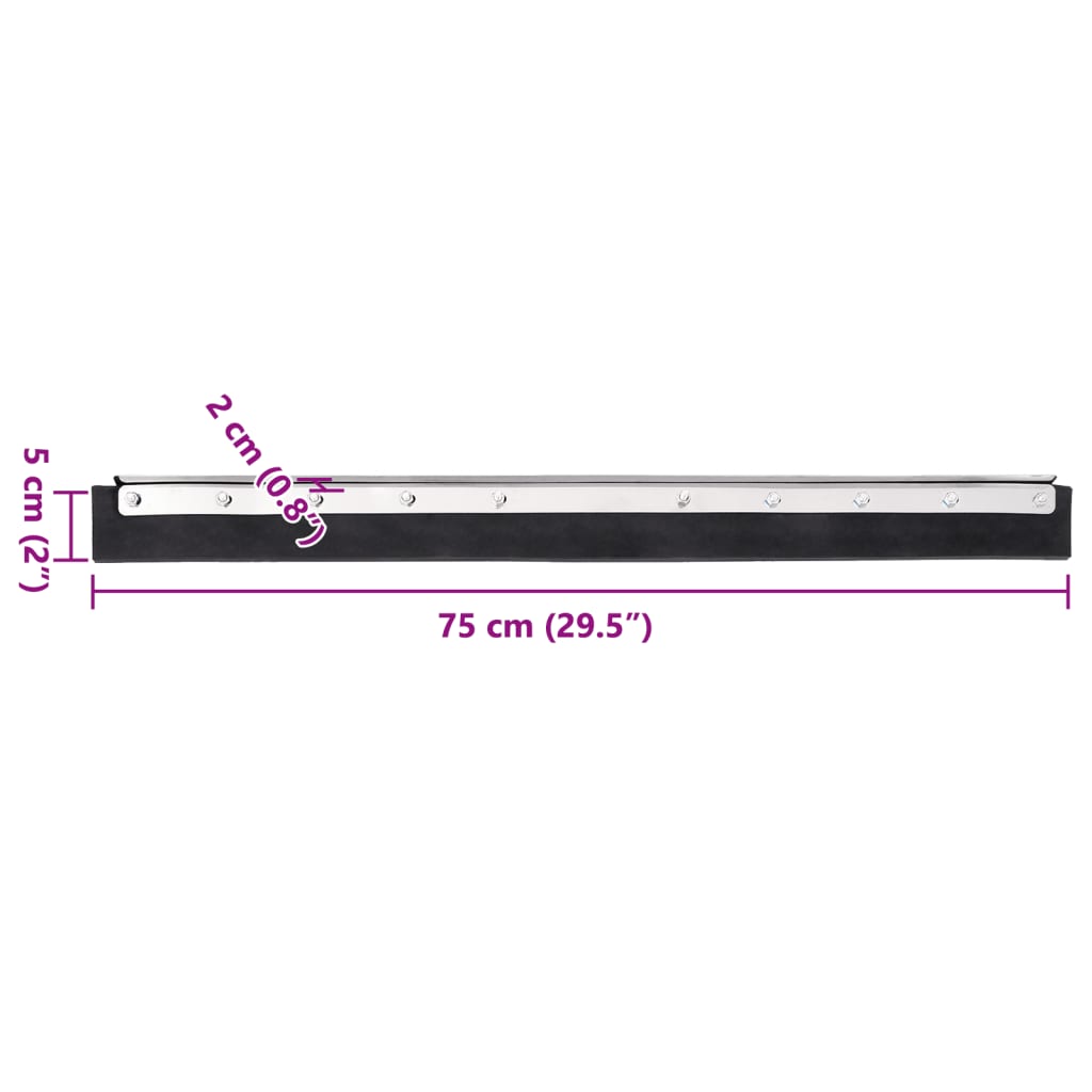 vidaXL Κεφαλές Σκουπίσματος Δαπέδου 5 Τεμ. 75x2x5 εκ Ατσάλι/Καουτσούκ