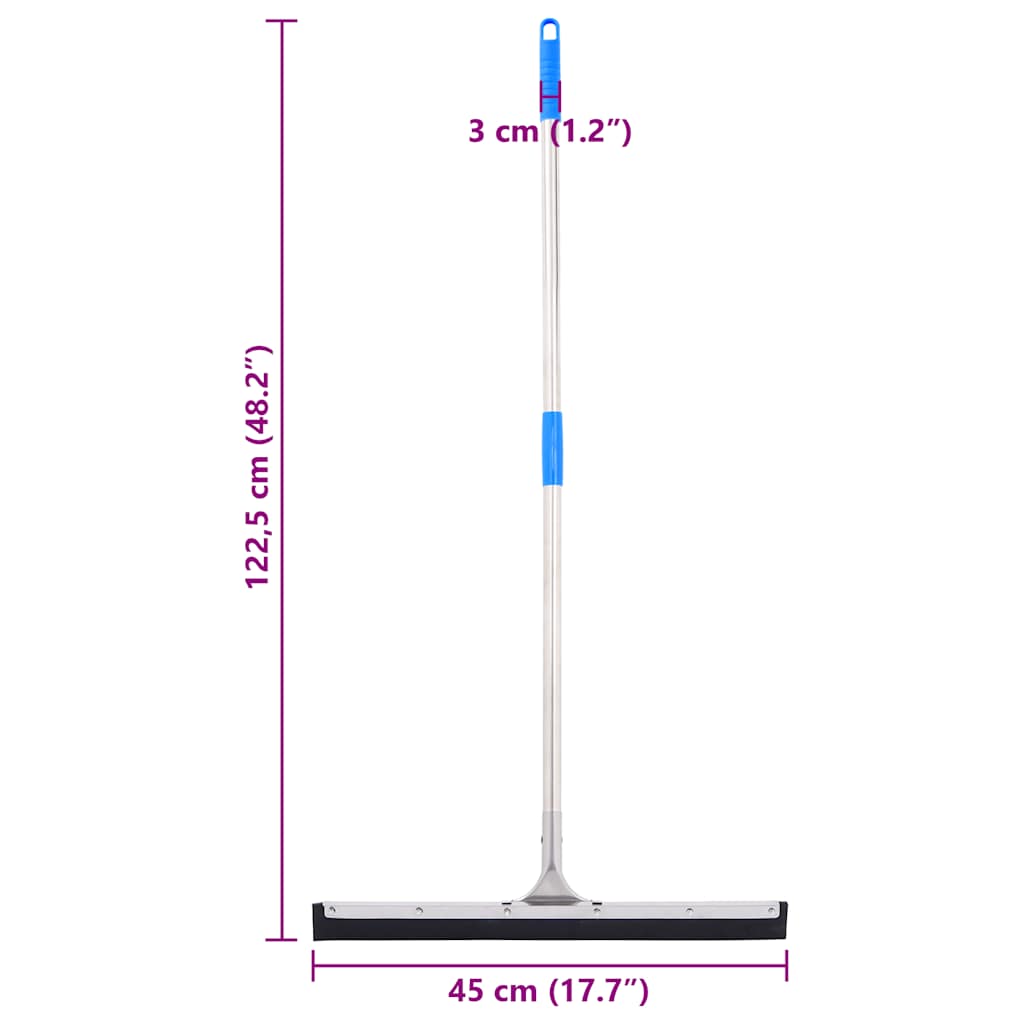 vidaXL Κεφαλή Σκουπίσματος Δαπέδου 45x122,5 εκ. Ατσάλι/Καουτσούκ