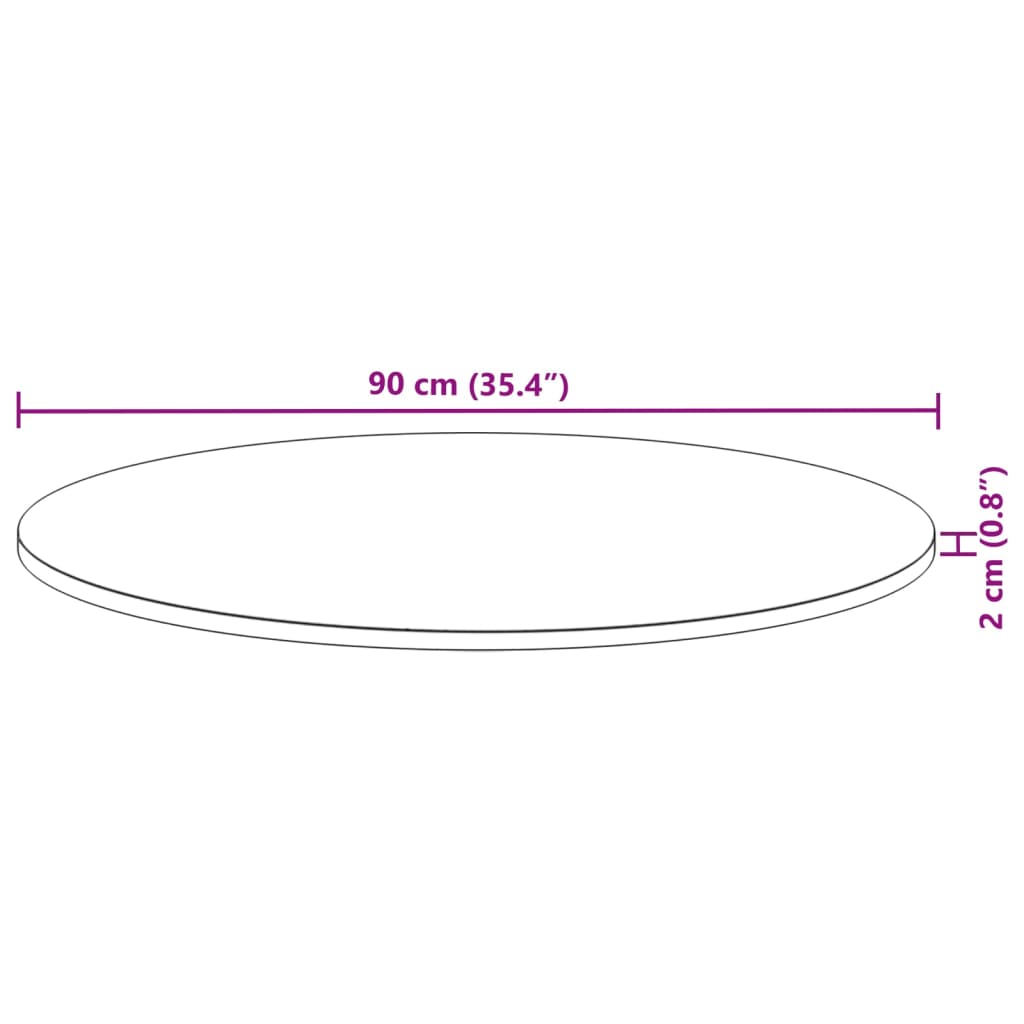 vidaXL Επιφάνεια Τραπεζιού Στρογγυλή Ø90x2 εκ. από Μασίφ Ξύλο Ακακίας