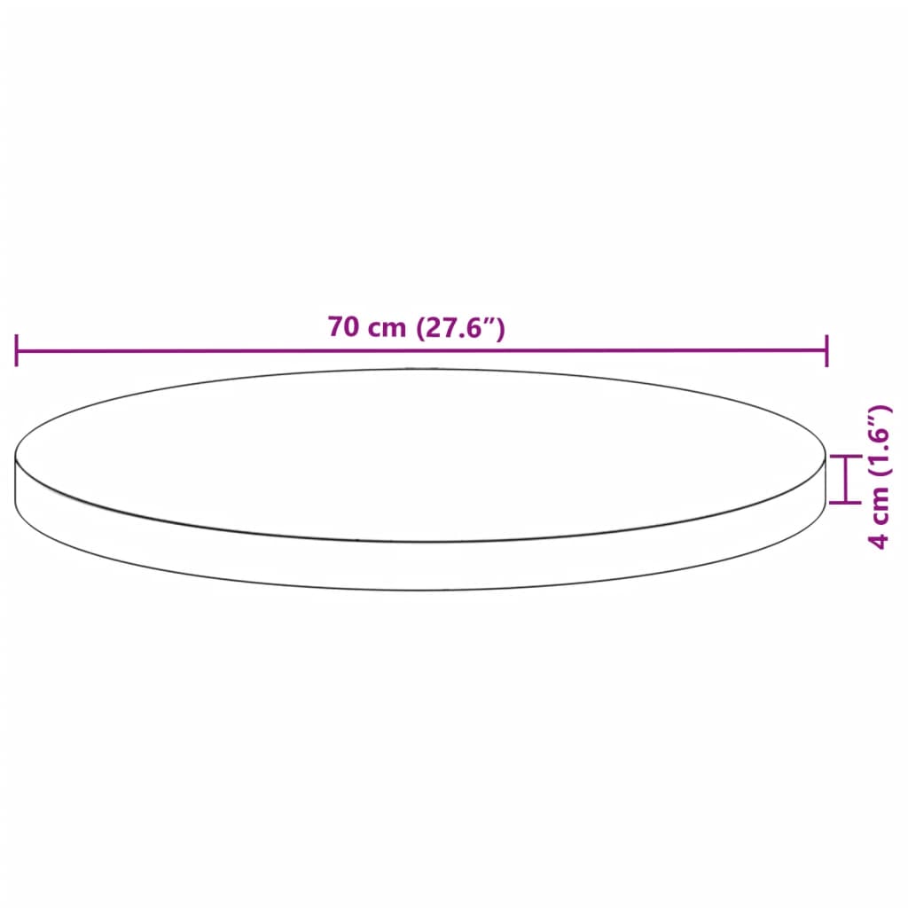 vidaXL Επιφάνεια Τραπεζιού Στρογγυλή Ø70x4 εκ. από Μασίφ Ξύλο Ακακίας