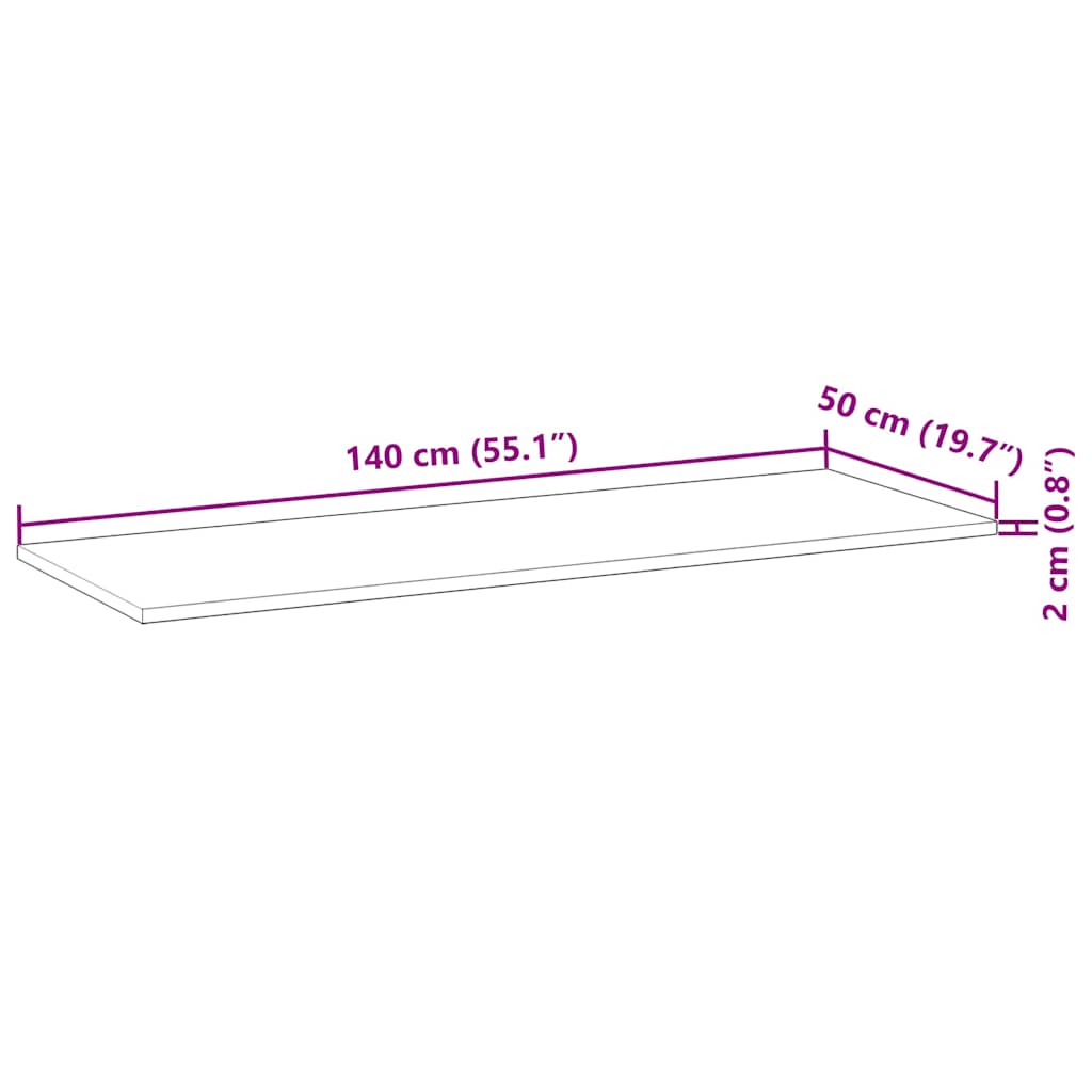 vidaXL Επιφάνεια Γραφείου Ορθογώνια 140x50x2 εκ. Μασίφ Ξύλο Ακακίας