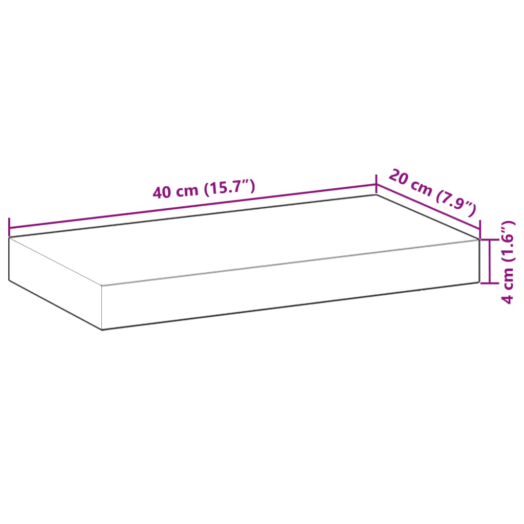 vidaXL Επιφάνεια Τραπεζιού Ορθογώνια 40x20x4 εκ. από Μασίφ Ξύλο Ακακίας