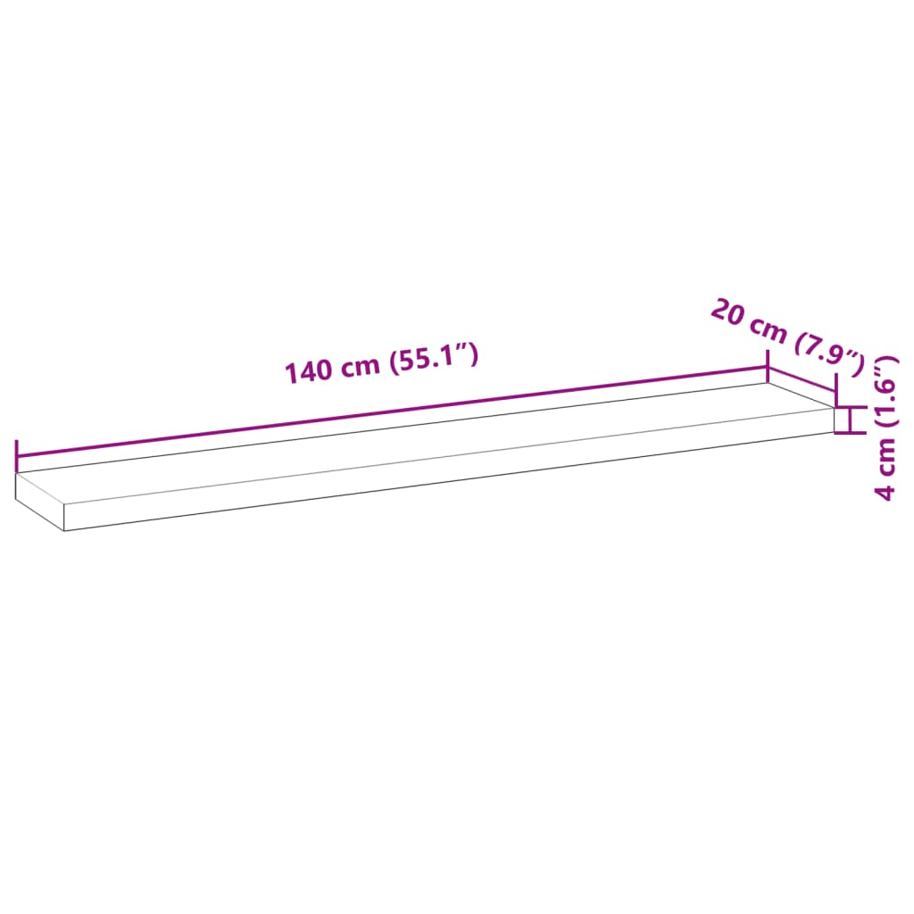 vidaXL Επιφάνεια Γραφείου Ορθογώνια 140x20x4 εκ. Μασίφ Ξύλο Ακακίας