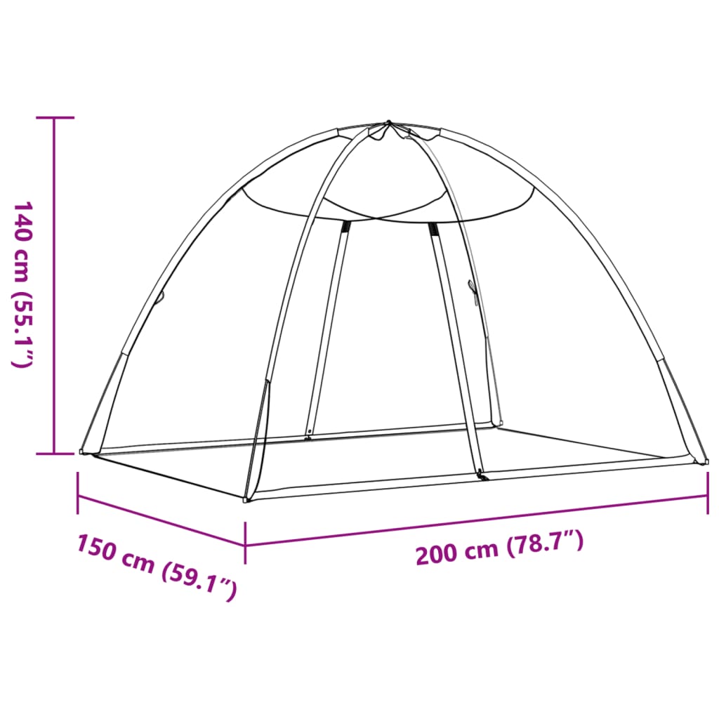 vidaXL Κουνουπιέρα Mongolia με Πόρτες 200Δίχτυ Μαύρη 200x150x140 εκ.