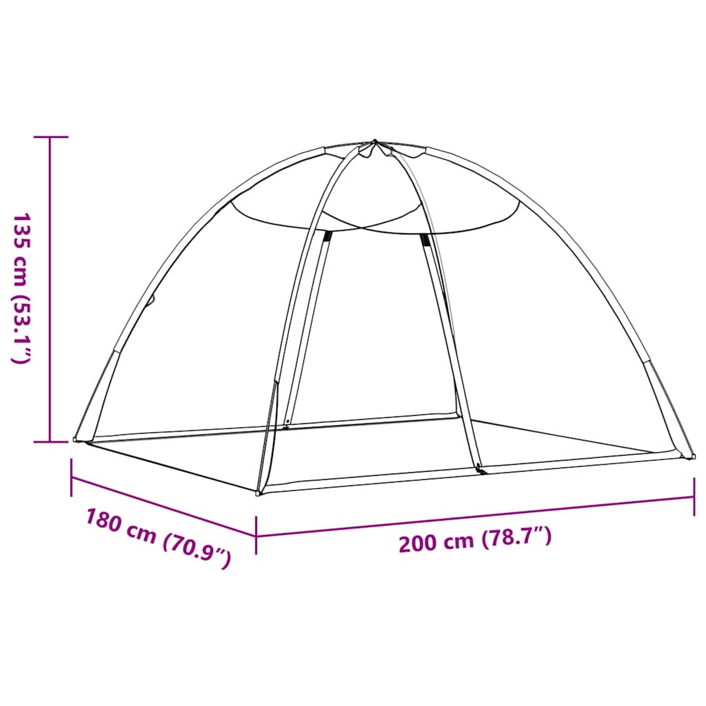 vidaXL Κουνουπιέρα Mongolia με Πόρτες 200Δίχτυ Μαύρη 200x180x135 εκ.