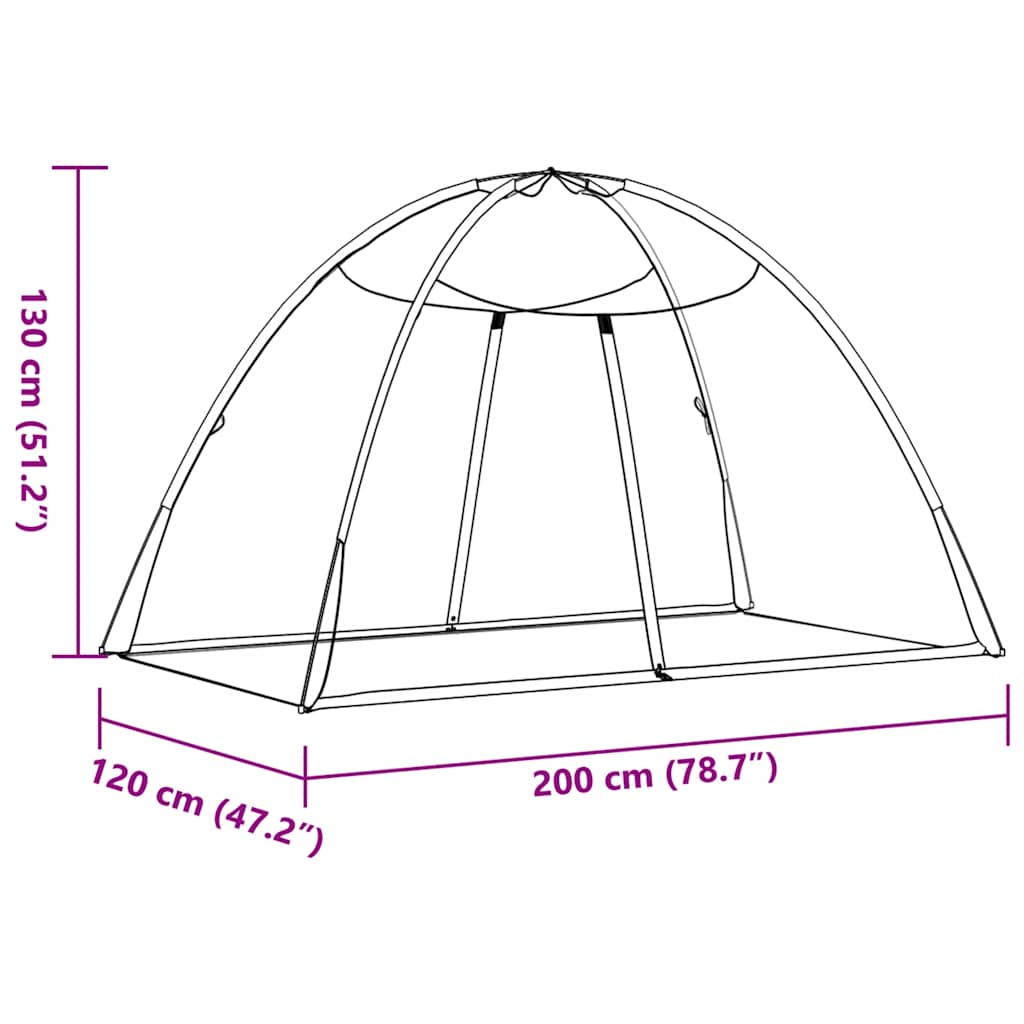 vidaXL Κουνουπιέρα Mongolia με Πόρτες 200 Δίχτυ Λευκό 200x120x130 εκ.