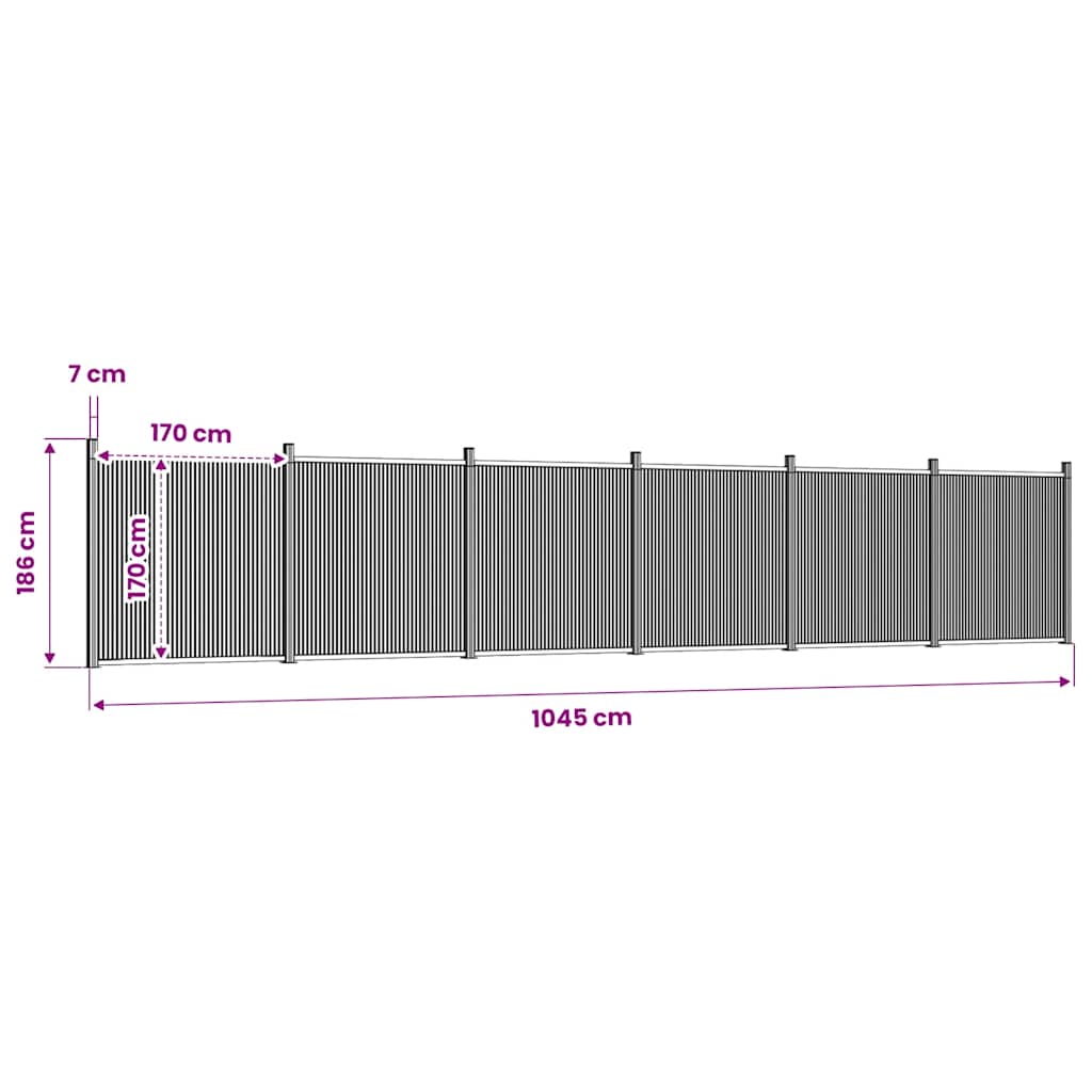 vidaXL Πάνελ Περίφραξης Καφέ 1045 x 186 εκ. από WPC