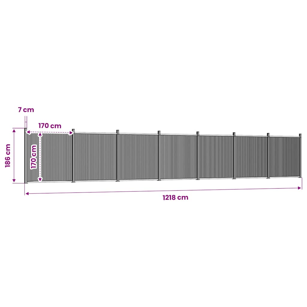vidaXL Πάνελ Περίφραξης Καφέ 1218 x 186 εκ. από WPC