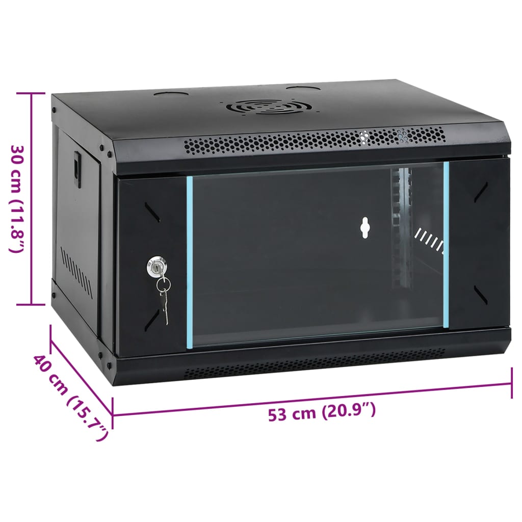 vidaXL Ντουλάπι Δικτύου Επιτοίχιο 6U 19" IP20 53x40x30 εκ.