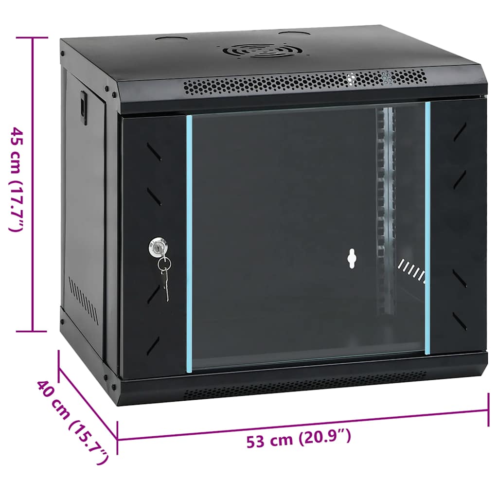 vidaXL Ντουλάπι Δικτύου Επιτοίχιο 9U 19" IP20 53x40x45 εκ.