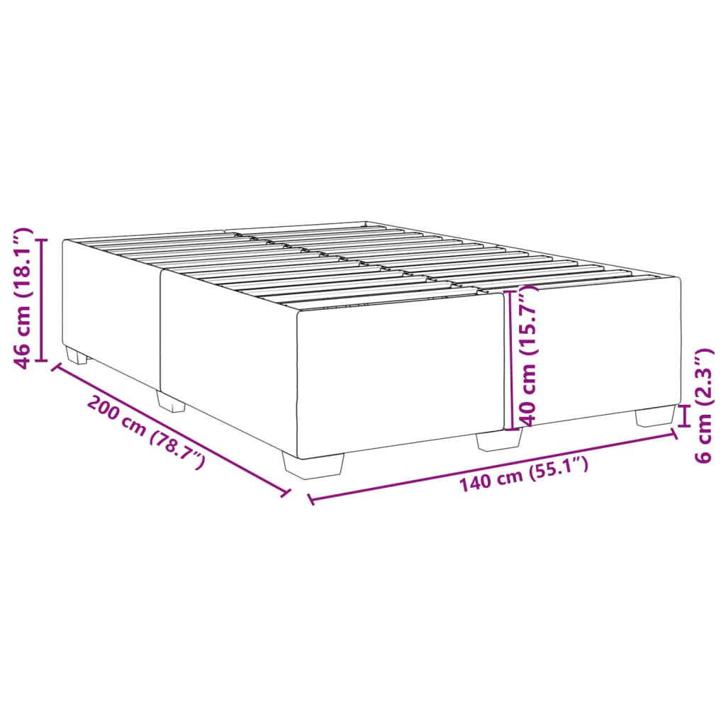 vidaXL Σκελετός Κρεβατιού Χωρίς Στρώμα Καφέ 140x200 εκ.Υφασμάτινο