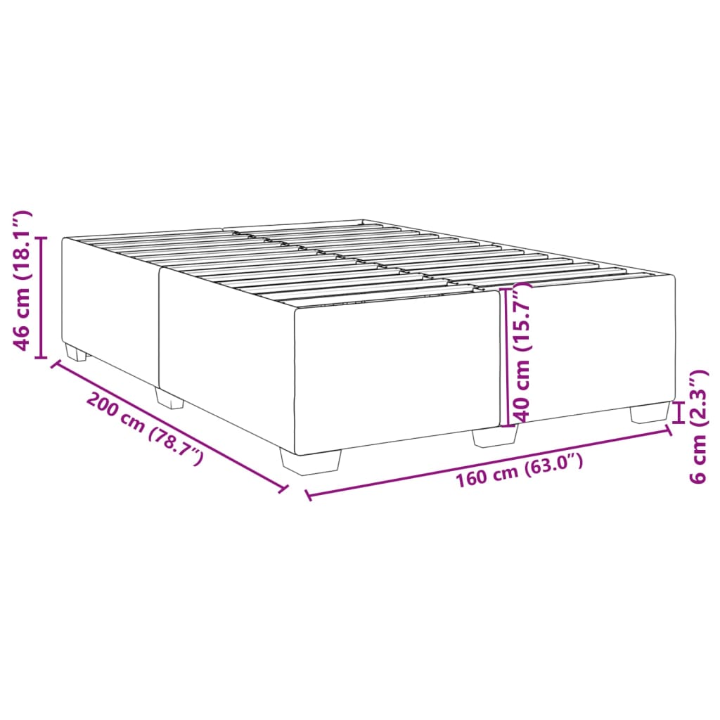 vidaXL Πλαίσιο Κρεβατιού Γκρι 160x200 εκ. από Συνθετικό Δέρμα