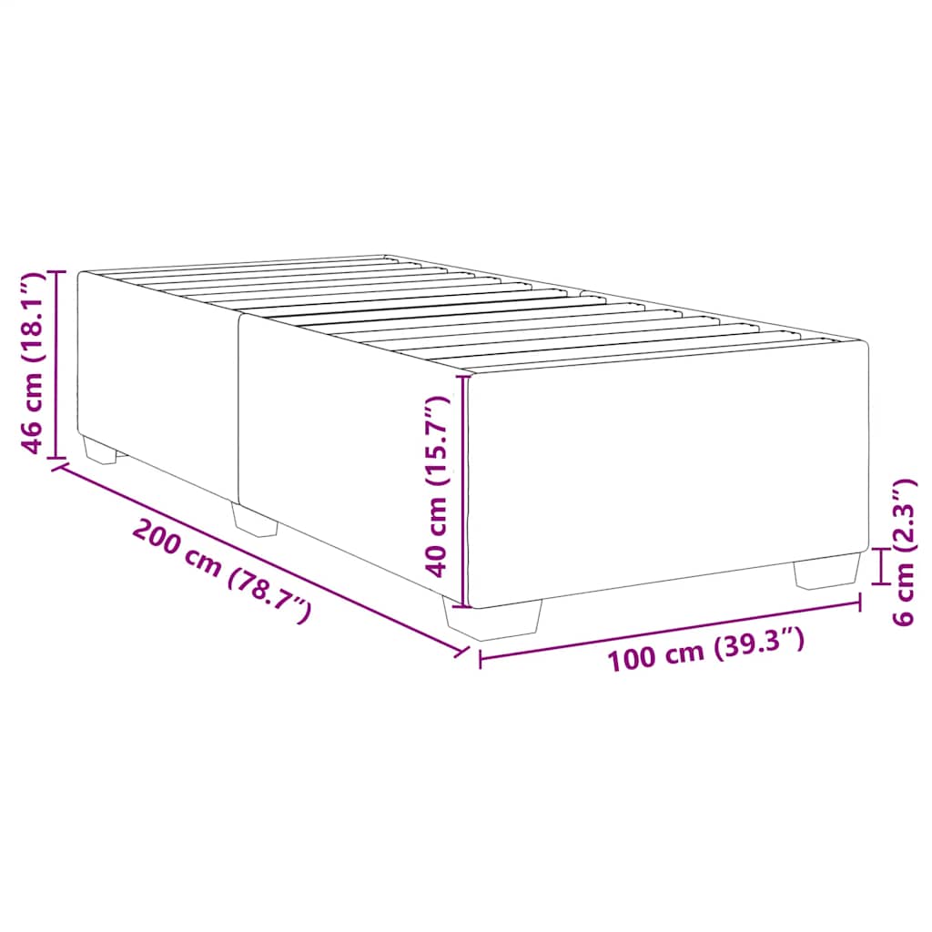 vidaXL Σκελετός Κρεβατιού Χωρίς Στρώμα Πράσινο 100x200εκ. Βελούδινο