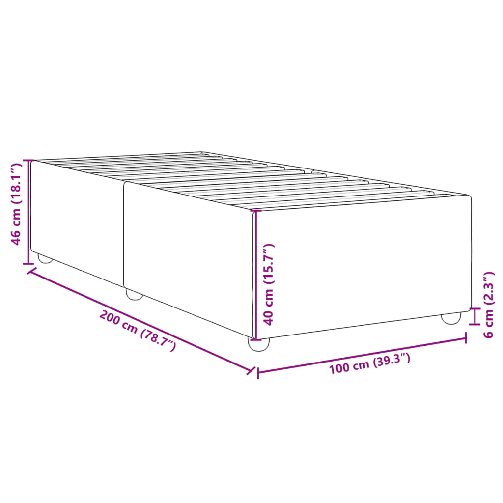 vidaXL Σκελετός Κρεβατιού Χωρίς Στρώμα Taupe 100 x 200 εκ. Υφασμάτινο