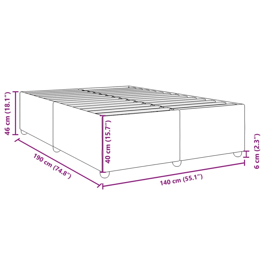 vidaXL Σκελετός Κρεβατιού Χωρίς Στρώμα Taupe 140x190 εκ. Υφασμάτινο