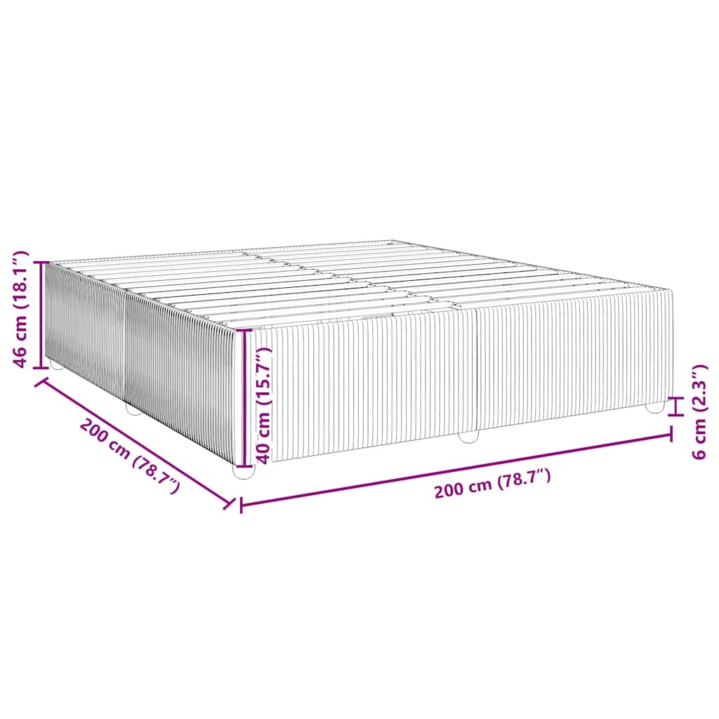 vidaXL Σκελετός Κρεβατιού Χωρίς Στρώμα Κρεμ 200x200 εκ. Υφασμάτινο