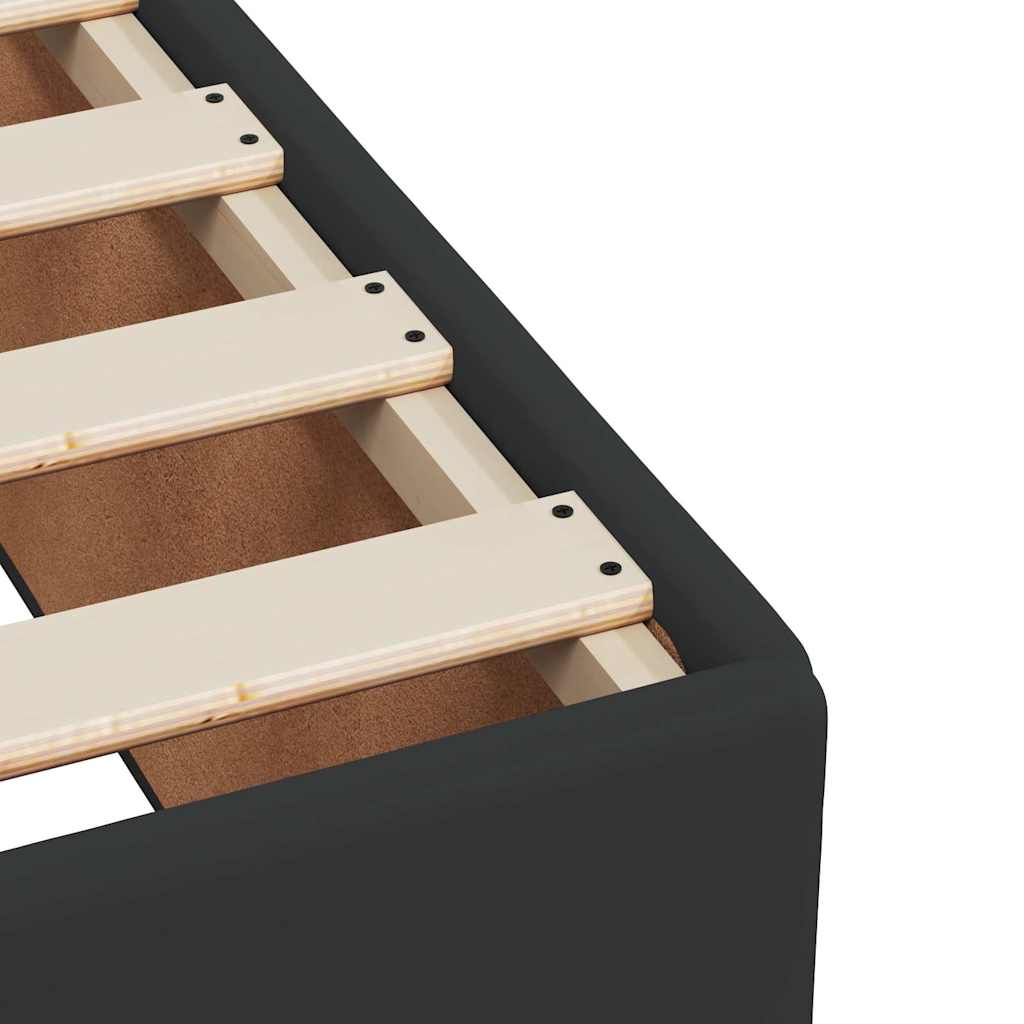 vidaXL Κρεβάτι Boxspring με Στρώμα Μαύρο 80 x 200 εκ. Συνθετικό Δέρμα