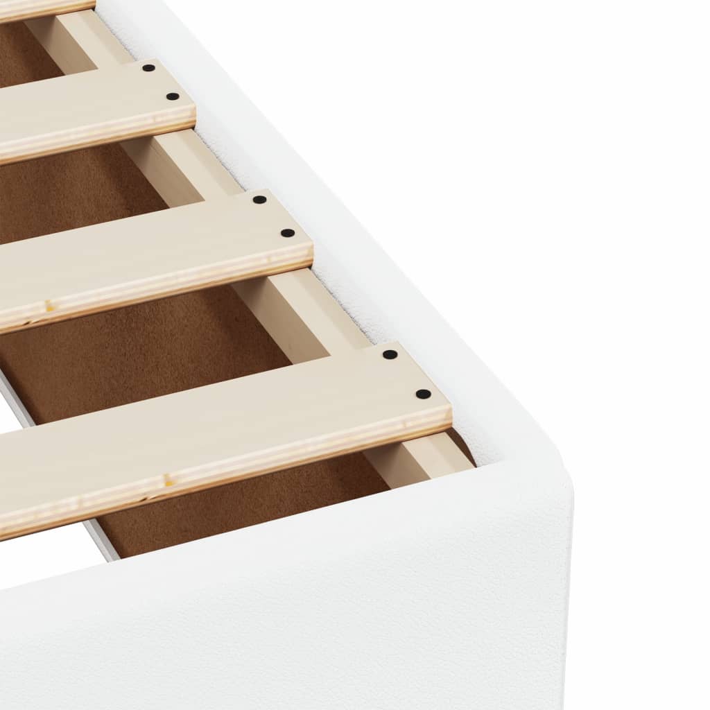 vidaXL Κρεβάτι Boxspring με Στρώμα Λευκό 120x200εκ.από Συνθετικό Δέρμα