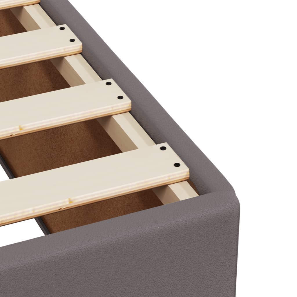 vidaXL Κρεβάτι Boxspring με Στρώμα Γκρι 120x200εκ. από Συνθετικό Δέρμα