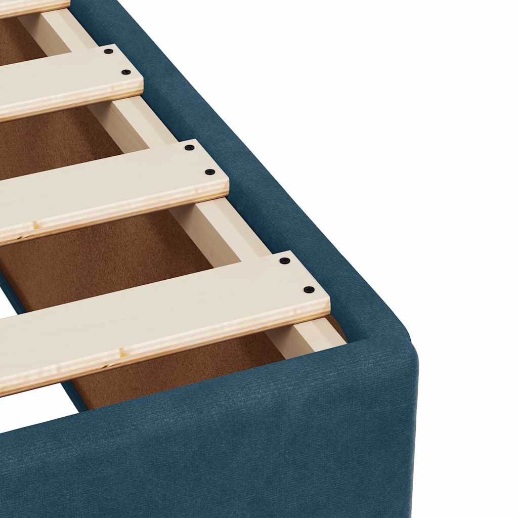 vidaXL Κρεβάτι Boxspring με Στρώμα Σκούρο Μπλε 120x190 εκ. Βελούδινο