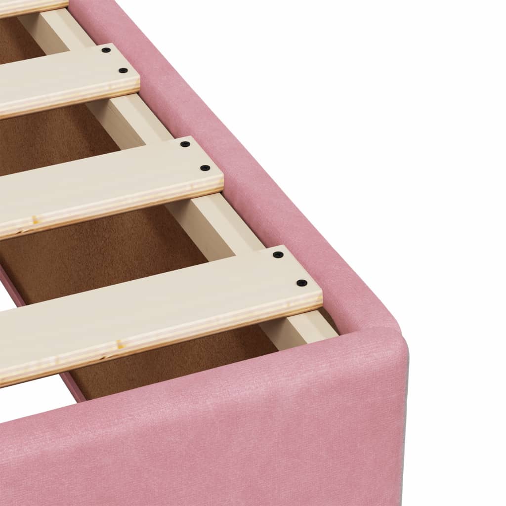 vidaXL Κρεβάτι Boxspring με Στρώμα Ροζ 140x190 εκ. Βελούδινο