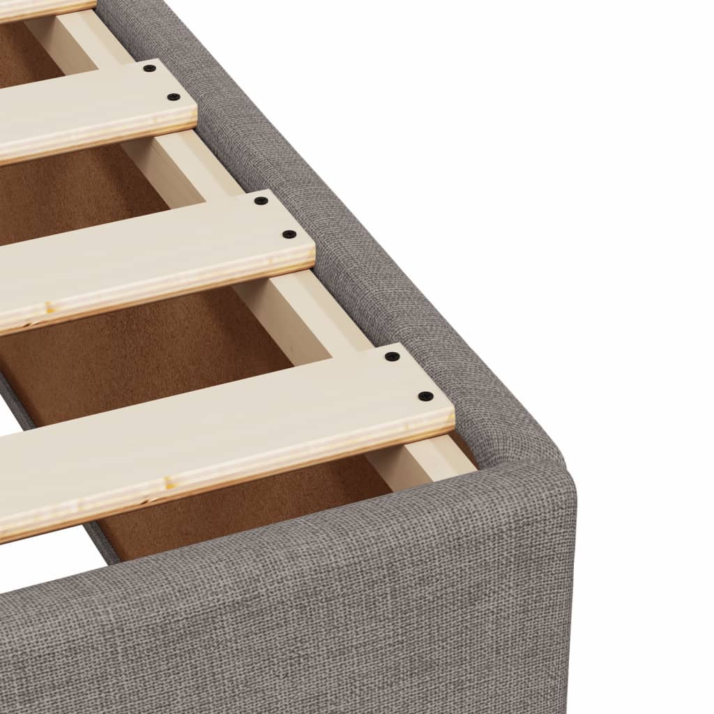 vidaXL Κρεβάτι Boxspring με Στρώμα Taupe 90x200 εκ. Υφασμάτινο