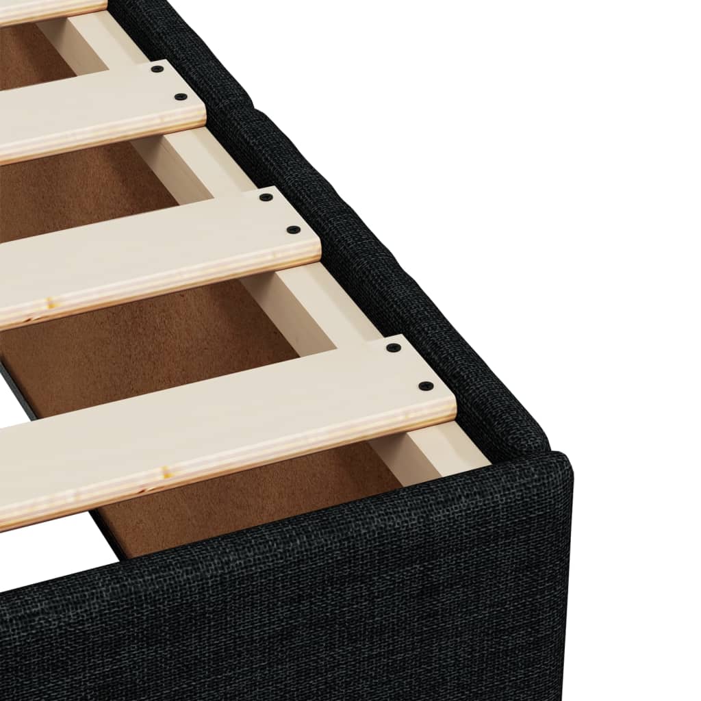 vidaXL Κρεβάτι Boxspring με Στρώμα Μαύρο 80 x 200 εκ. Υφασμάτινο