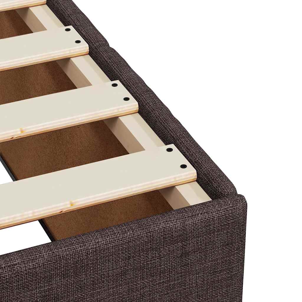 vidaXL Κρεβάτι Boxspring με Στρώμα Σκούρο Καφέ 120x190 εκ Υφασμάτινο