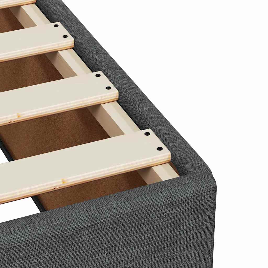vidaXL Κρεβάτι Boxspring με Στρώμα Σκούρο Γκρι 140x200 εκ Υφασμάτινο