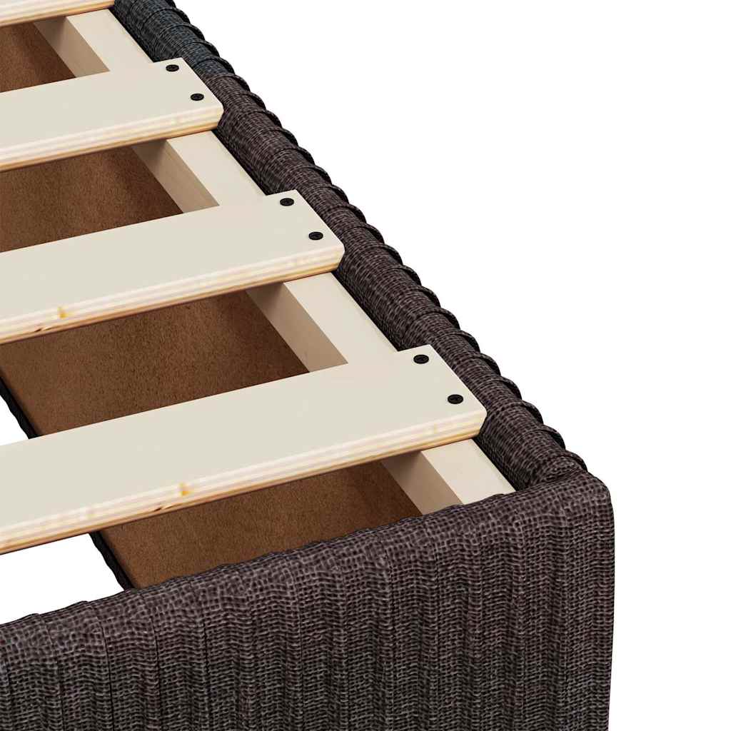 vidaXL Κρεβάτι Boxspring με Στρώμα Σκούρο Καφέ 90x190 εκ. Υφασμάτινο