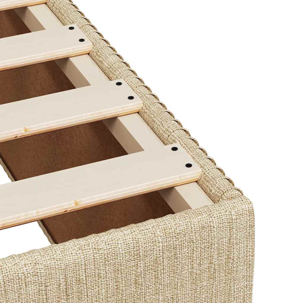 vidaXL Κρεβάτι Boxspring με Στρώμα Κρεμ 140x190 εκ. Υφασμάτινο