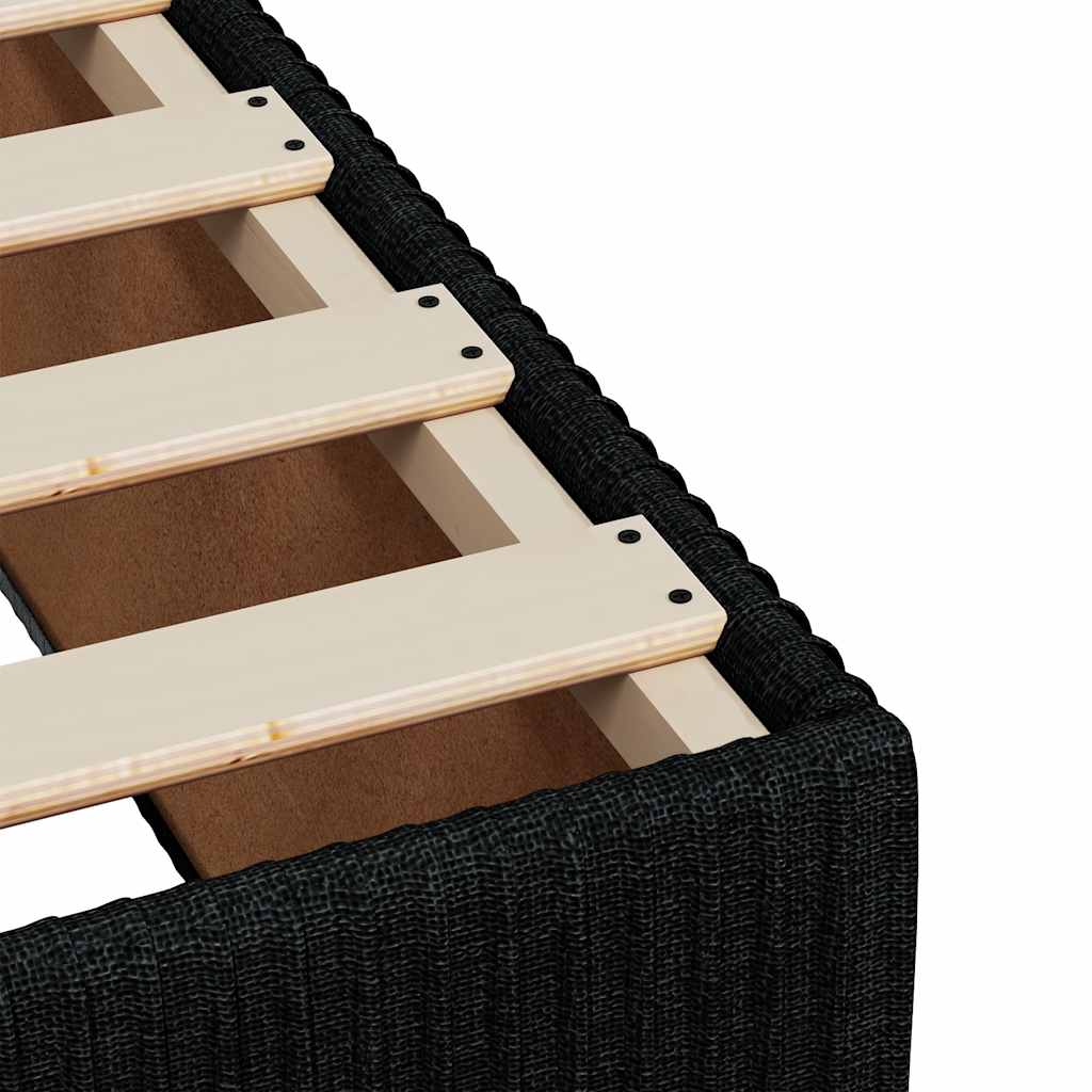 vidaXL Κρεβάτι Boxspring με Στρώμα Μαύρο 140x200 εκ. Υφασμάτινο