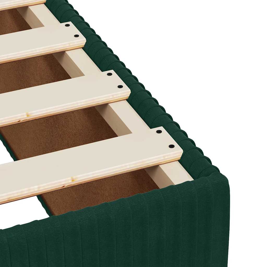 vidaXL Κρεβάτι Boxspring με Στρώμα Σκούρο Πράσινο 80x200 εκ. Βελούδινο